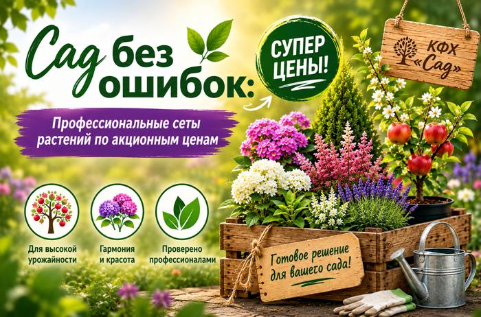 Сад без ошибок: Профессиональные сеты растений по суперценам в КФХ «Сад»